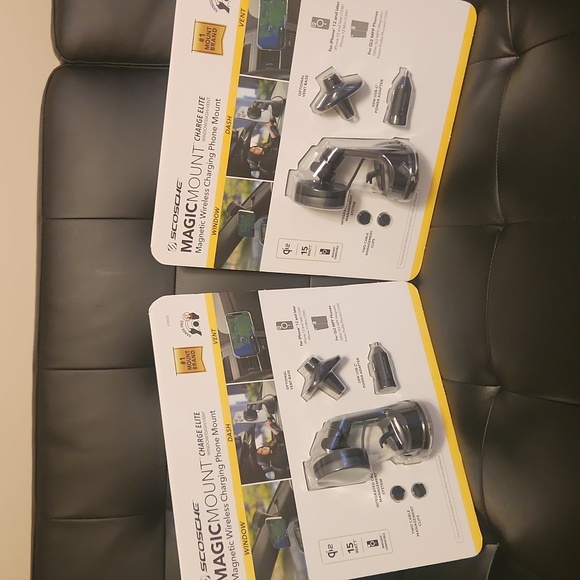 Two Scosche Black MagicMount Charge Elite Wireless Chargers